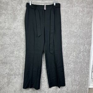 Ann Taylor Linen Blend Black Dress‎ Pants Belted Size 10P New With Tags